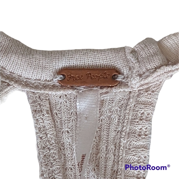 Free People Dress Womens Sz S Cream Crochet Nora Tank Midi Dress Bohemian Style - Picture 7 of 15